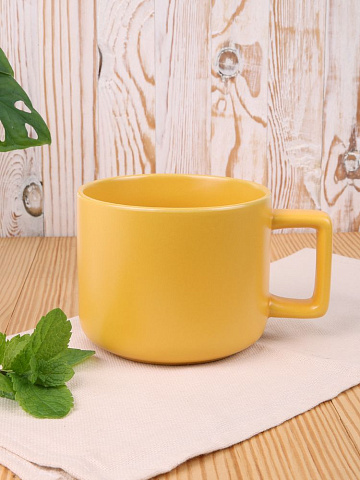 Чашка Jumbo в коробке матовая, желтая - рис 6.