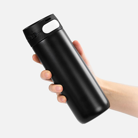 Термостакан X1 с цветной кнопкой, черный с белым - рис 5.