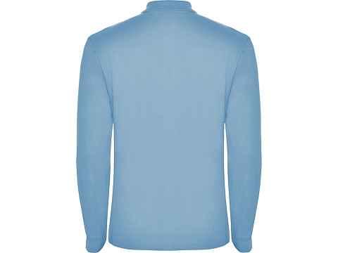 Рубашка поло Estrella мужская с длинным рукавом, небесно-голубой - рис 2.