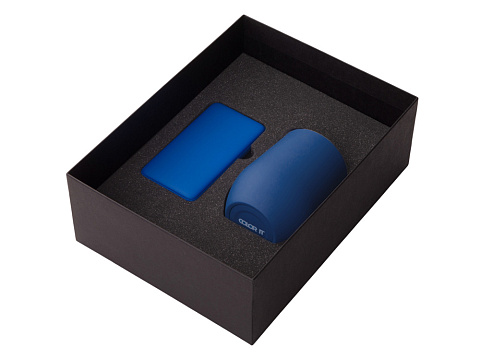 Подарочный набор с термокружкой и повербанком С1, 5000 mAh, синий - рис 2.