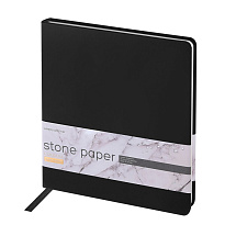 Еженедельник с каменной бумагой А5+ Carrara, черный