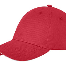Бейсболка Darton, 6 панелей, красный