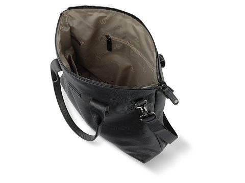 Сумка-шоппер BUGATTI ЭЛЬЗА | ELSA, чёрная, воловья кожа/полиэстер, 46х11х31,5 см - рис 5.