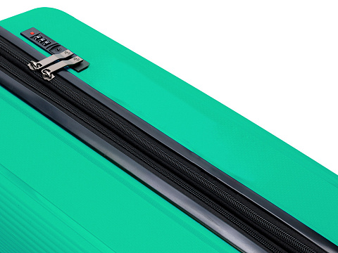 Чемодан TORBER В Отпуск, ярко-бирюзовый, полипропилен, 55 х 36 х 21,5 см, 37 л - рис 4.