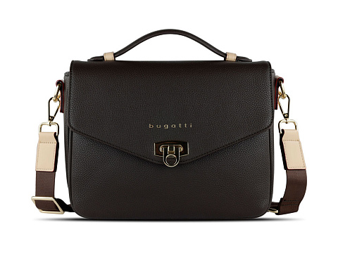 Сумка женская BUGATTI ЭЛЛА | ELLA, тёмно-коричневая, полиуретан, 29х10х22 см - рис 2.