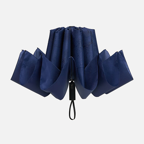 Зонт обратного сложения twoGether с двойным куполом, темно-синий - рис 5.