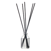 Диффузор с ароматом Еловые шишки и хвоя, 30мл, стекло, пробка, палочки 5 шт., мешочек из органзы черный