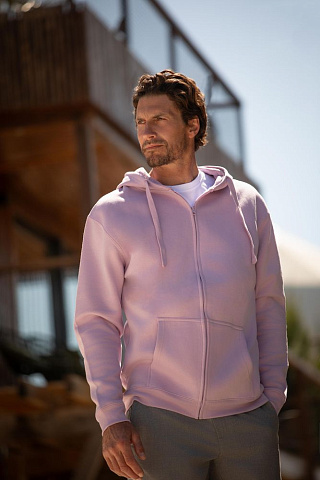 Толстовка мужская на молнии с капюшоном Amsterdam, светло-оранжевая - рис 6.