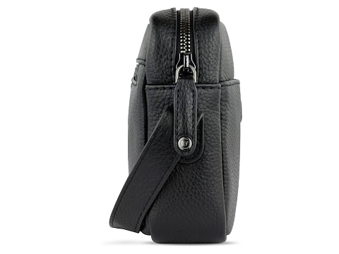 Сумка кросс-боди женская BUGATTI ЭЛЬЗА | ELSA, чёрная, воловья кожа/полиэстер, 19х5,5х14 см - рис 4.