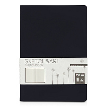 Скетчбук Sketch & Art в мягком переплете 147х210 мм, 32 л. бежевой бумаги 100 г/м2, черный