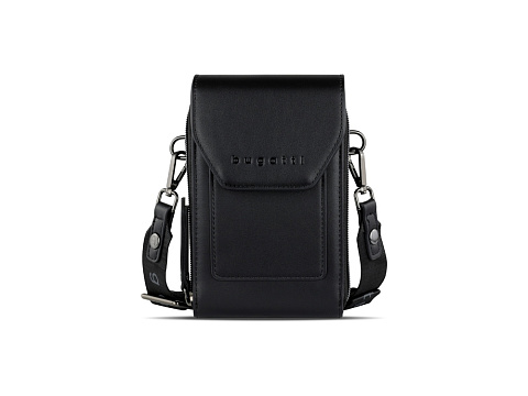 Сумка наплечная BUGATTI АЛМАТА | ALMATA, чёрная, полиуретан, 11х4х19 см - рис 2.