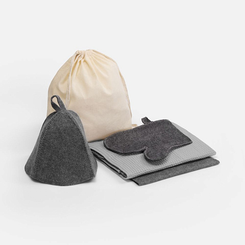 Банный набор Heat Therapy ver.2, мужской, светло-серый - рис 2.