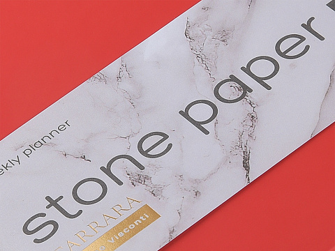 Еженедельник с каменной бумагой А5+ Carrara, красный - рис 7.