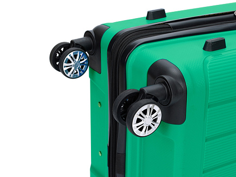 Чемодан TORBER В Отпуск, ярко-бирюзовый, полипропилен, 55 х 36 х 21,5 см, 37 л - рис 7.