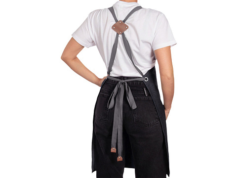 Джинсовый фартук с карманами Fry, черный - рис 8.