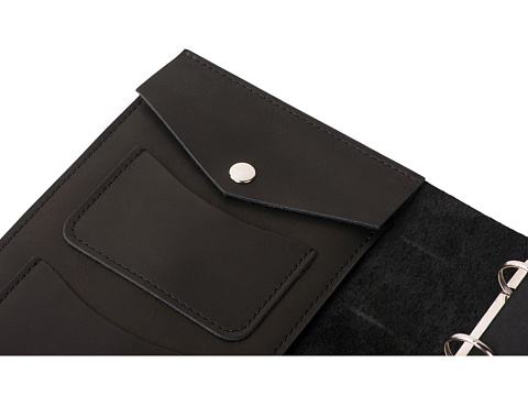 Блокнот кожаный А5 на кольцах, черный - рис 8.