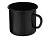 Кружка эмалированная с ободком, черная - миниатюра