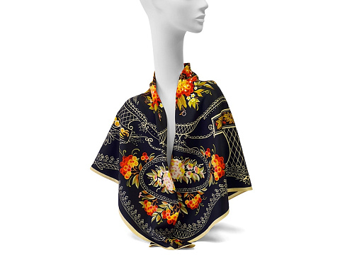 Платок Тагильский поднос, черный - рис 3.