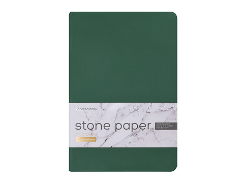 Ежедневник с каменной бумагой недатированный А5 Carrara, зеленый - рис 2.