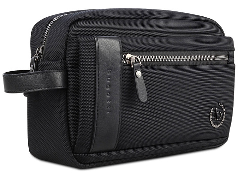 Несессер мужской BUGATTI НЕРО | NERO, чёрный, нейлон 1680D/кожа, 24х7,5х16 см