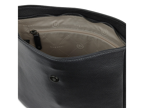 Сумка женская BUGATTI ЭЛЬЗА | ELSA, чёрная, воловья кожа/полиэстер, 29х8х27 см - рис 6.
