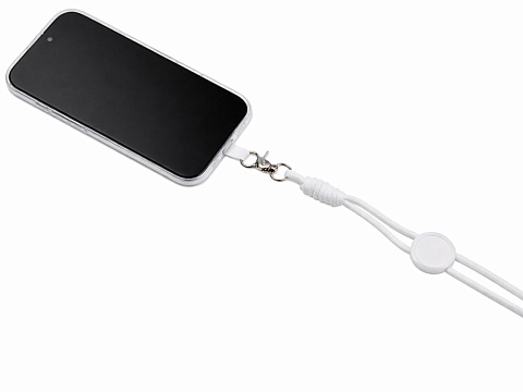 Ремешок на шею для телефона Нэко, белый - рис 4.