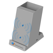 Беспроводная зарядка-подставка с подсветкой Glow box, серый (Р)