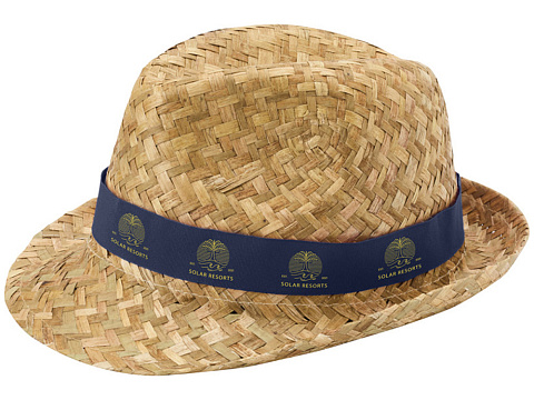 Pricus соломенная шляпа - Темно - синий / Натуральный - рис 5.