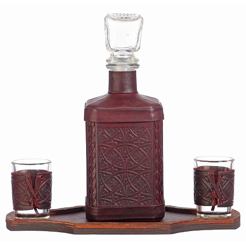 Графин в кожаном футляре «Железнодорожник» (латунь) - рис 2.