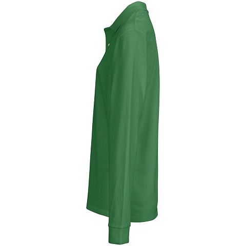 Рубашка поло унисекс с длинным рукавом Pacific LSL, ярко-зеленая - рис 4.