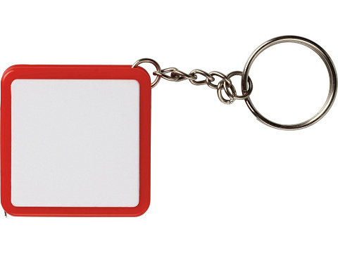 Брелок-рулетка, 1 м., белый/красный - рис 4.