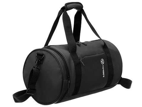 Сумка спортивная TORBER РИТМ, чёрный, полиэстер 900D с PU покрытием, 45 х 25 х 25 см - рис 2.