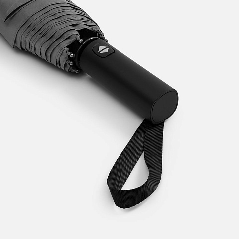 Зонт складной Smooth Move с плавным закрытием, серый - рис 7.