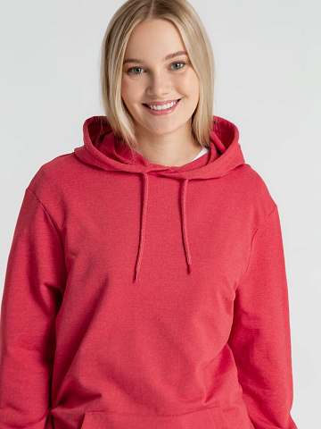 Толстовка с капюшоном унисекс Hoodie, красный меланж - рис 14.