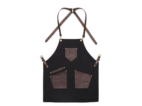 Фартук из канваса с ремнями из натуральной кожи, материал: канвас смесовый, плотность 450 гр/м, натуральная кожа КРС, цвет черный, коричневый темный - рис 4.