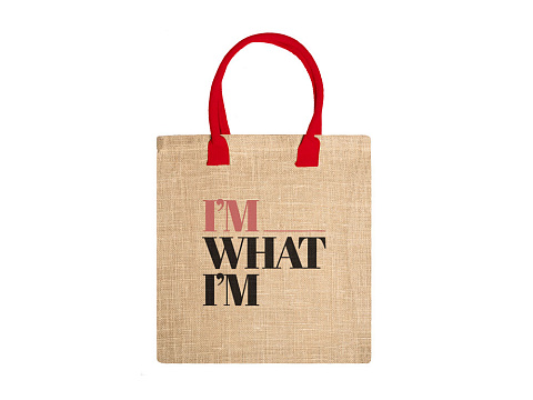 Сумка NIMES из натурального джута, бежевый/красный - рис 2.