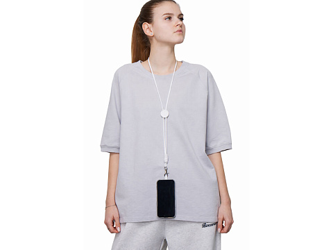 Ремешок на шею для телефона Нэко, белый - рис 5.