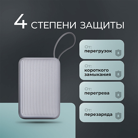 Внешний АКБ NRG Turbo Cable 20000 mAh, 22,5Вт, графит, Deppa - рис 6.