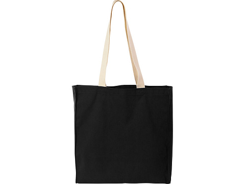 Сумка Donny из хлопка с донной складкой и парусиновыми ручками, черный - рис 3.