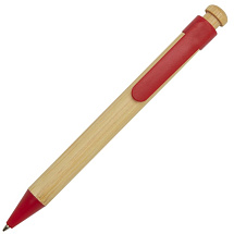 Rattan шариковая ручка из бамбука и переработанной пластмассы - Красный