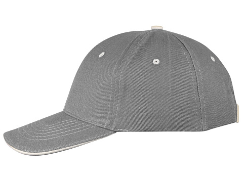 Бейсболка New Castle 6-ти панельная, серый/белый - рис 6.