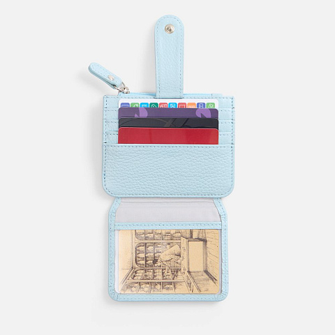 Картхолдер на молнии Unison, голубой - рис 6.