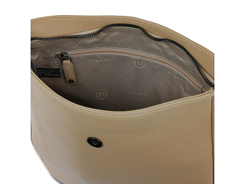 Сумка женская BUGATTI ЭЛЬЗА | ELSA, песочного цвета, воловья кожа/полиэстер, 29х8х27 см - рис 6.