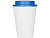 Пластиковый стакан Take away с двойными стенками и крышкой с силиконовым клапаном, 350 мл, белый/голубой - миниатюра - рис 4.