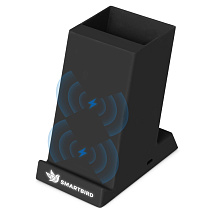 Беспроводная зарядка-подставка с подсветкой Glow box, черный (Р)