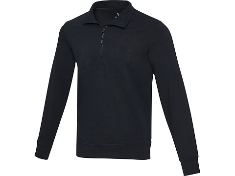 Tin унисекс-свитер с молнией на четверть из переработанных материалов Aware™ - Темно - синий