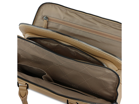 Сумка женская BUGATTI ЭЛЬЗА | ELSA, песочного цвета, воловья кожа/полиэстер, 32х13х22 см - рис 6.