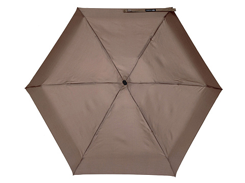 Зонт складной женский TORBER, механика, 5 сложений, коричневый, каркас алюминий, эпонж, пластиковая ручка, диаметр 91 см - рис 2.