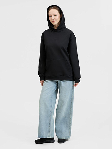 Худи унисекс оверсайз Songo, черное - рис 13.