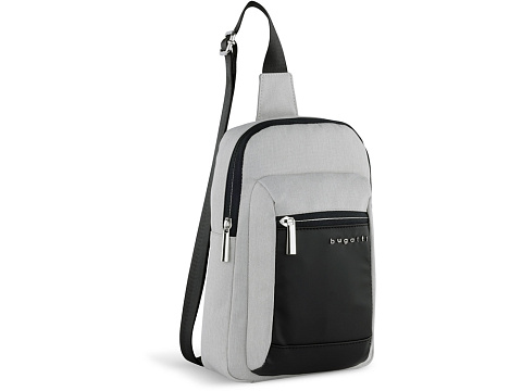 Сумка кросс-боди мужская BUGATTI СЕРА | SERA, светло-серая, полиэстер, 17х6х26,5 см, 2,5 л